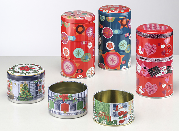 Weihnachts-Keksdose, rund