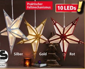Papierstern mit LED Beleuchtung