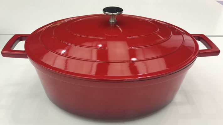 Guss-Bräter mit Deckel farbig