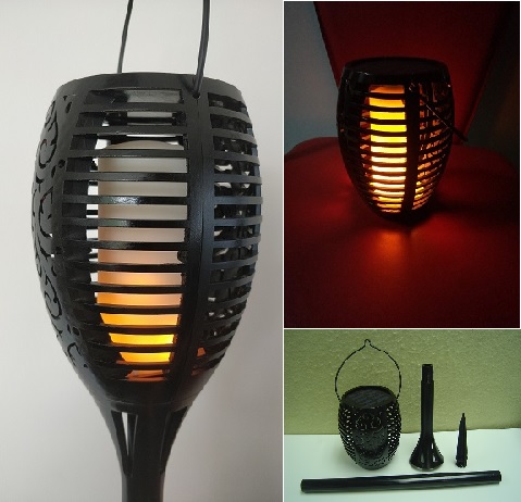 3 in 1 Laterne mit Flammeneffekt