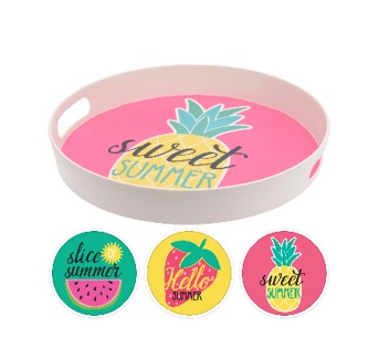 Bambus Tablett "Sommer" 30cm