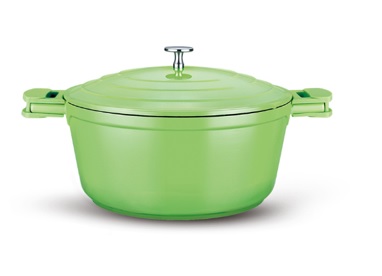 Guss-Bräter mit Deckel farbig