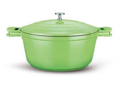 Guss-Bräter mit Deckel farbig