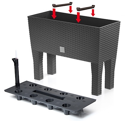 Rattan Blumenkübel mit Füßen