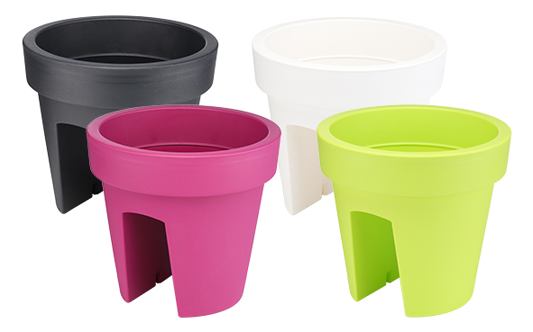 Blumentopf für Geländer und Balkone