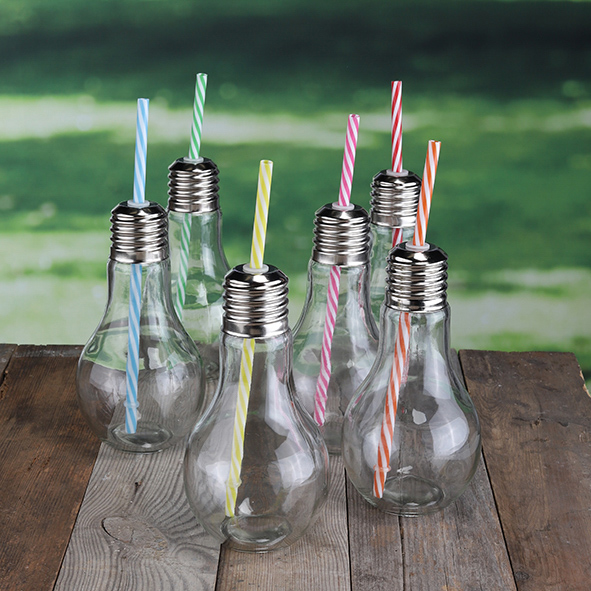 6er Set Trinkglas Glühbirne, klein