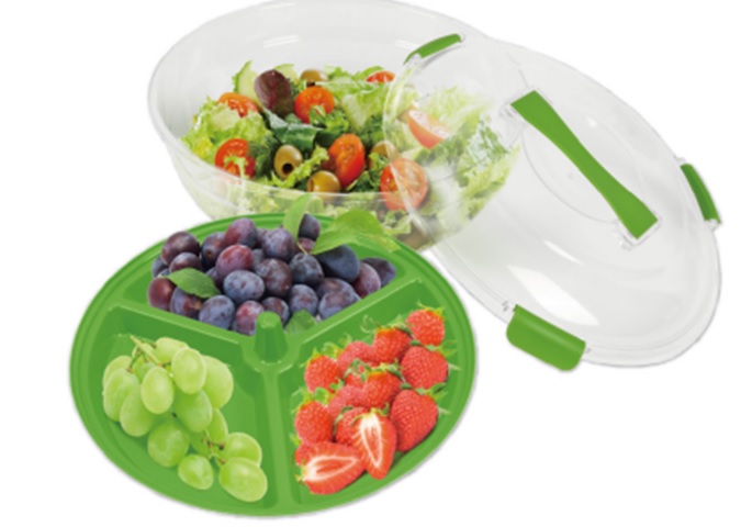 Salat-/ Snackschüssel mit Unterteiler
