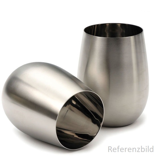 2er Set Edelstahl Becher einwandig