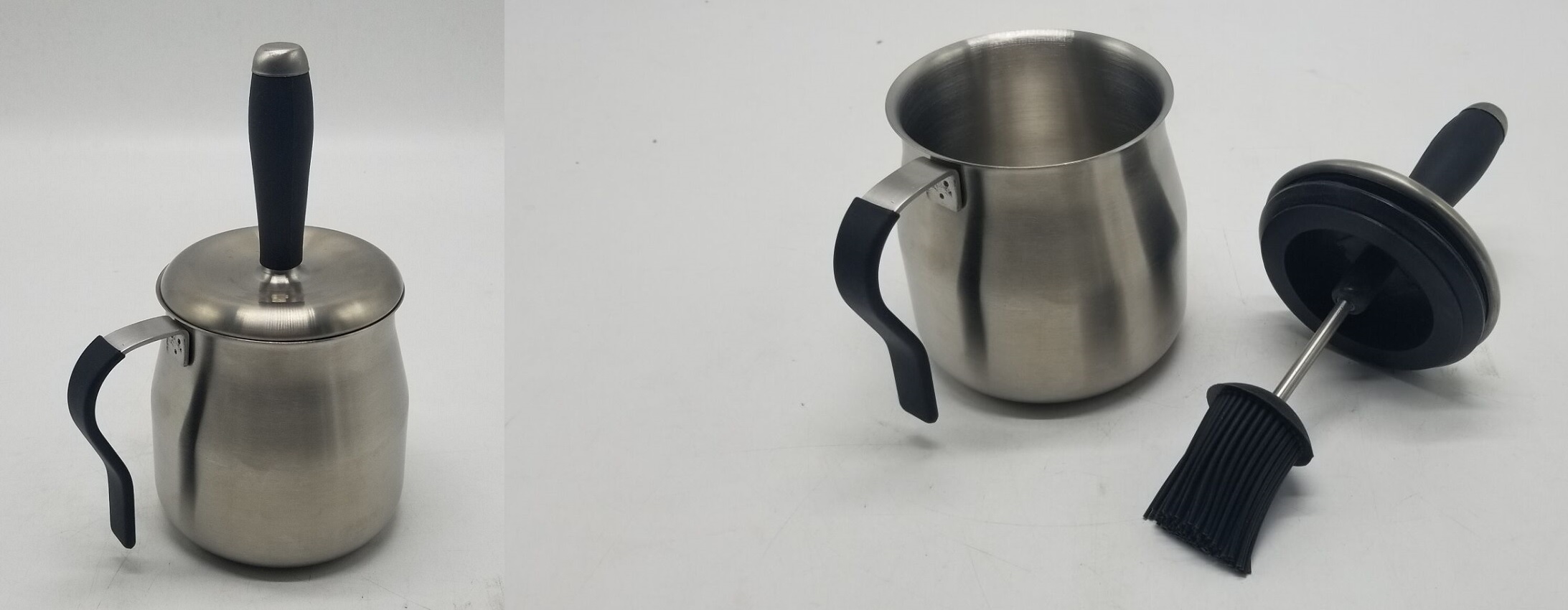 Marinadentopf aus Edelstahl mit Pinsel