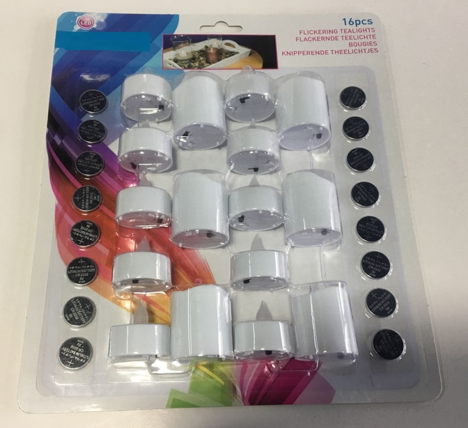 16er Set LED Teelichte, weiß