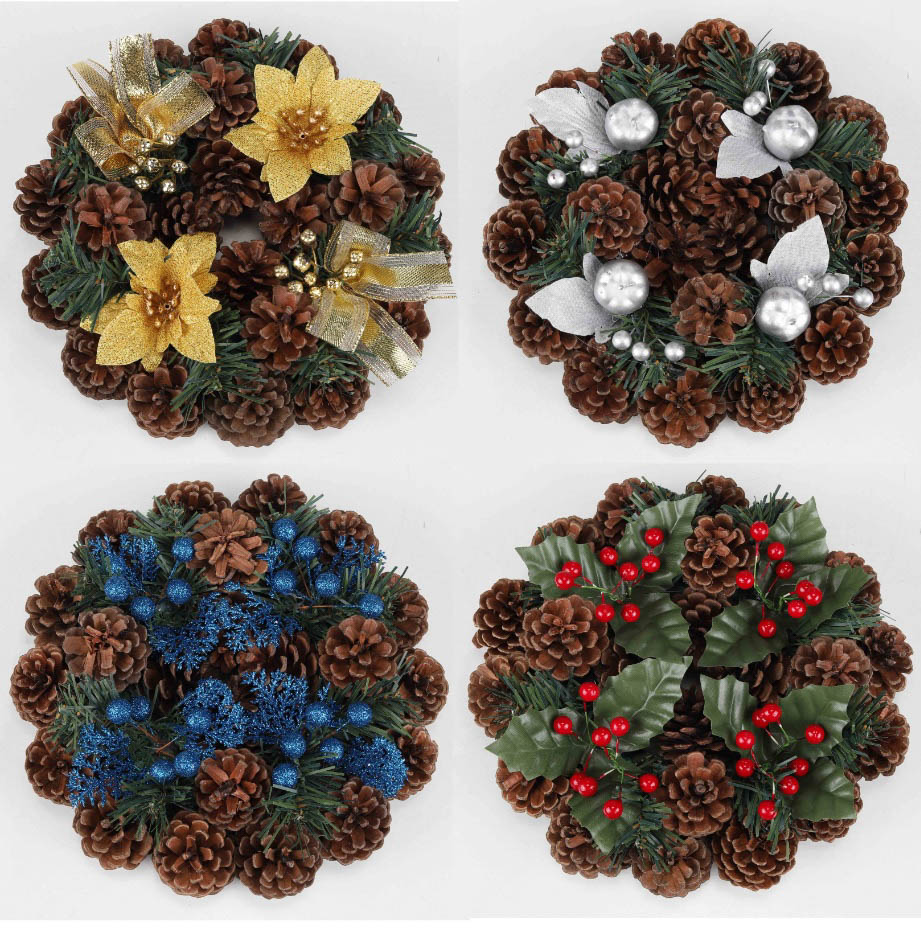 Weihnachtskranz aus Tannenzapfen