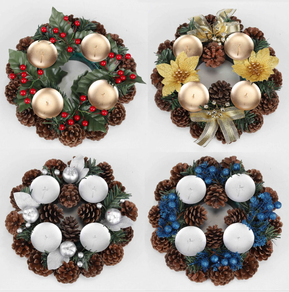 Adventskranz aus Tannenzapfen