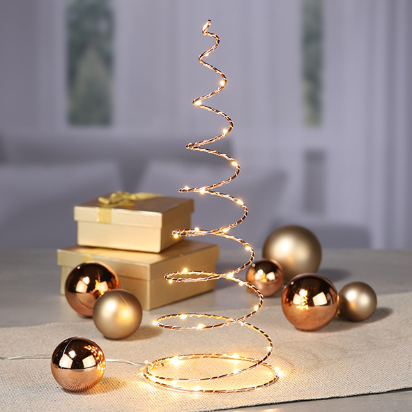 LED Metall Spiralbaum ca. 45 x 13 cm