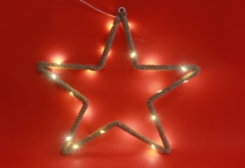 Stern aus Hanfseil mit 20 LED's