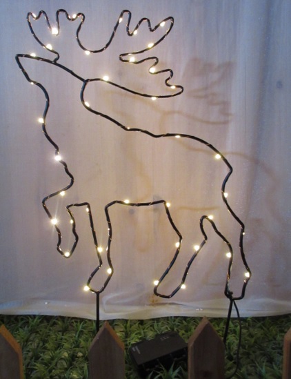 LED Metall Gartenstecker Hirsch