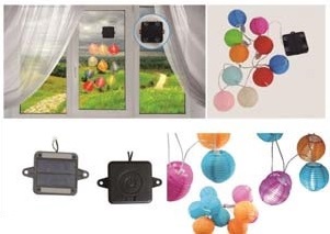 Solar-Fensterlichterkette mit 10 Lampions