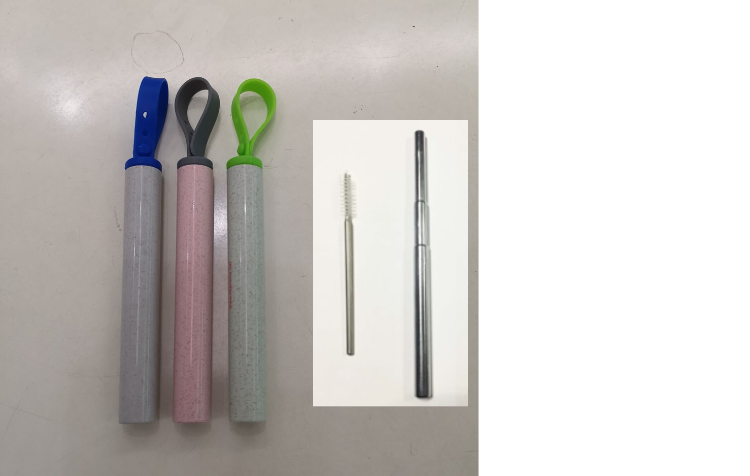 Edelstahl Trinkhalm Set, ausziehbar