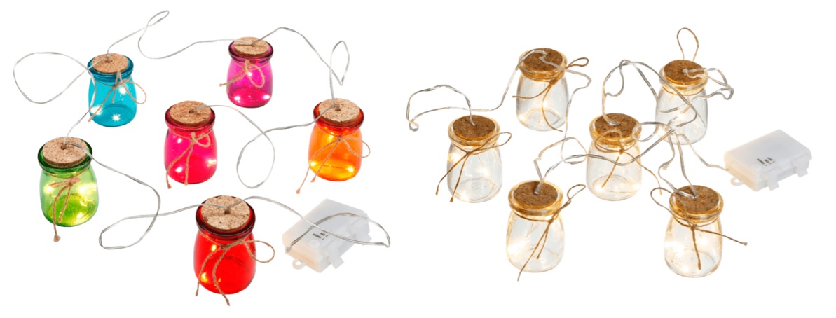 LED-Glas-Lichterkette, 2-fach sortiert