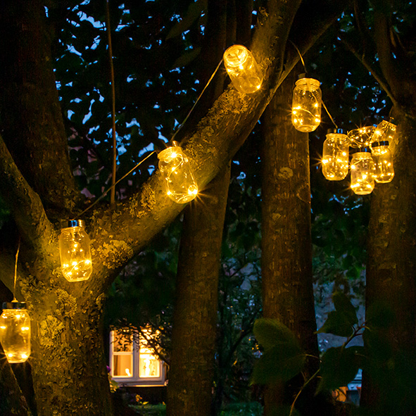 LED-Solar-Lichterkette in Glasoptik