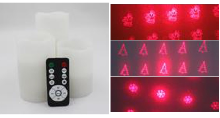 3er Set flammenlose LED Kerze mit Laser