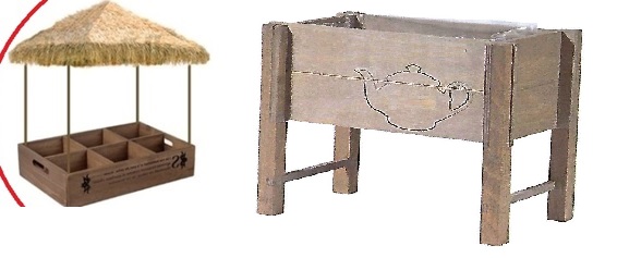 Mini Holzbeet und Holzbeet mit Dach