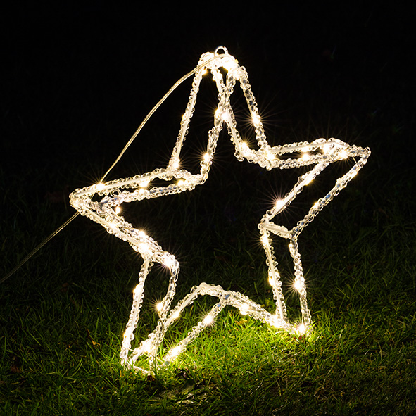 Acryl Stern mit 50 warm weißen LED