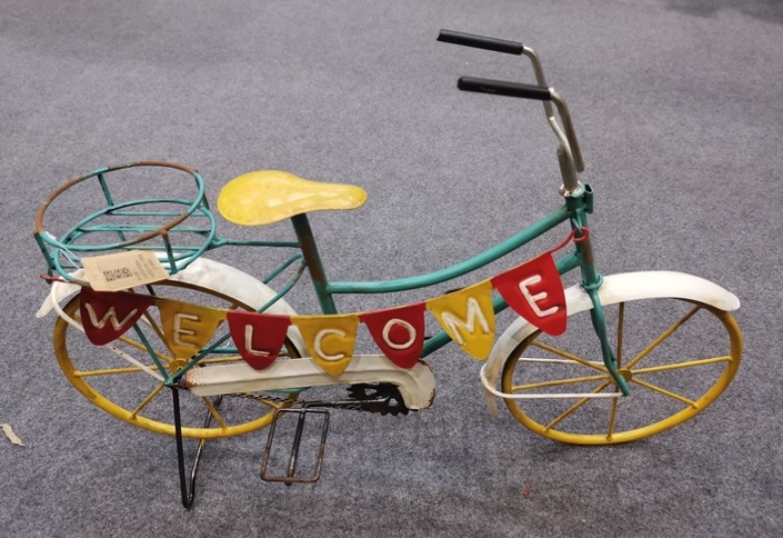 Blumentopf "Fahrrdad/Welcome"