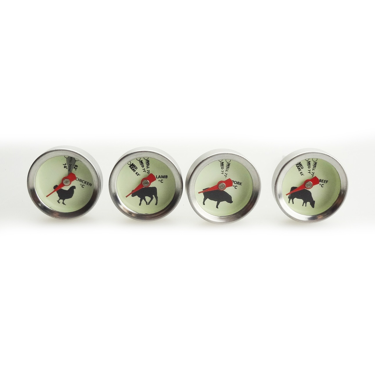 Grill-Thermometer, 4er Set