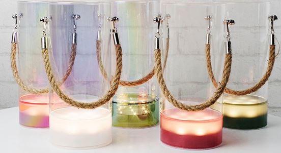 LED Vase aus Glas, ca. 20cm hoch