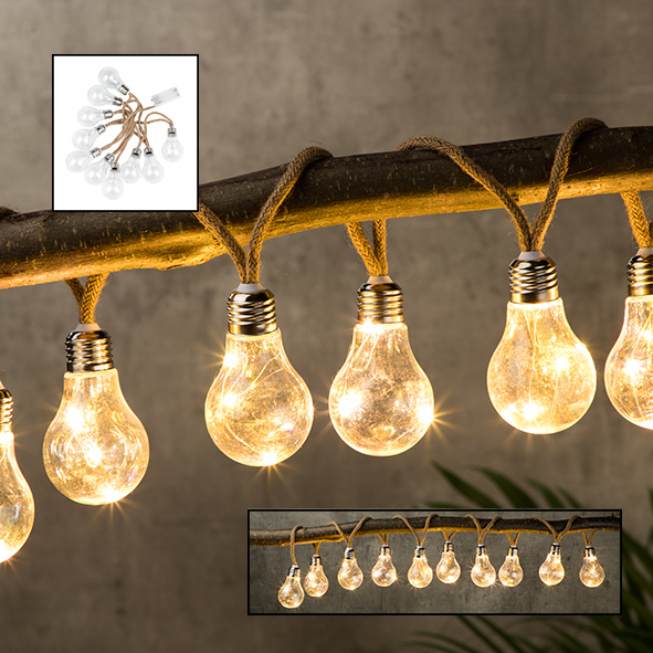 Seil Lichterkette mit Glühbirnen
