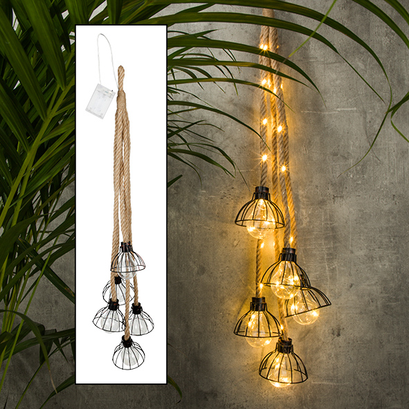 Seil Lichtbündel mit Glühbirnen