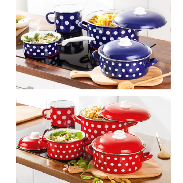 Emailliertes Kochtopfset, 2 Farben