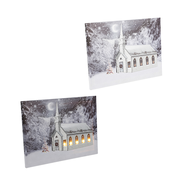 Wandbild 3D Metallmotiv Kirche