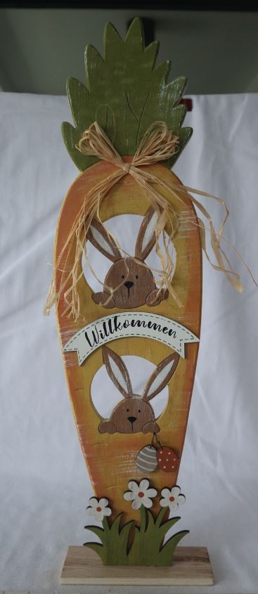 Dekosäule Möhre aus Holz