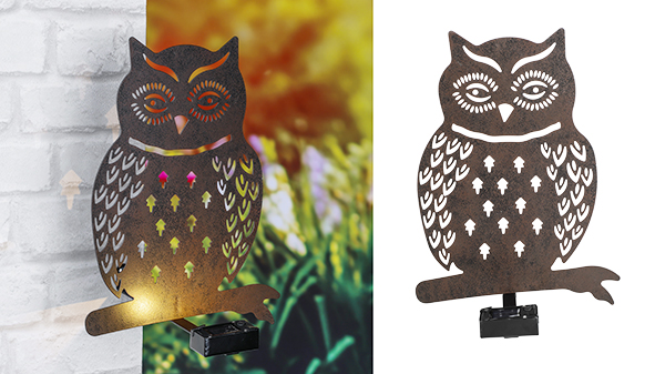 LED Solar Wanddekoration Eule