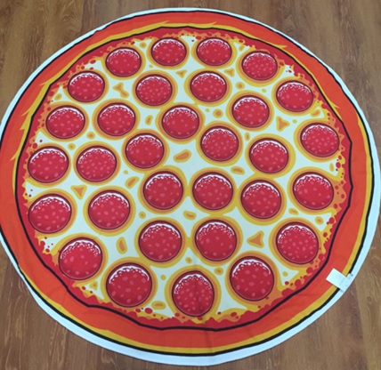 Strandtuch rund im Pizzadesign