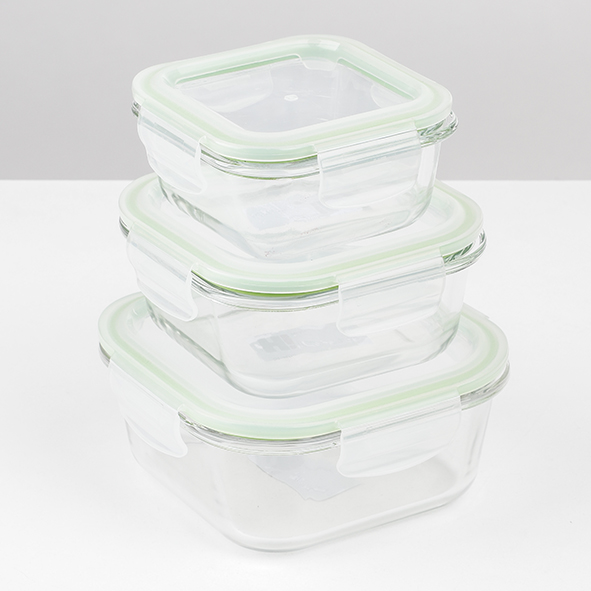 Vorratsdosen 3er Set,  quadratisch