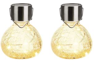 LED Solar Glühlampe in Crackle Optik