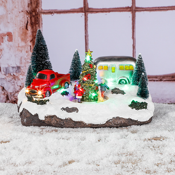 Beleuchtetes Wintercamping