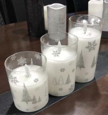 3 LED Weihnachtskerzen im Glas