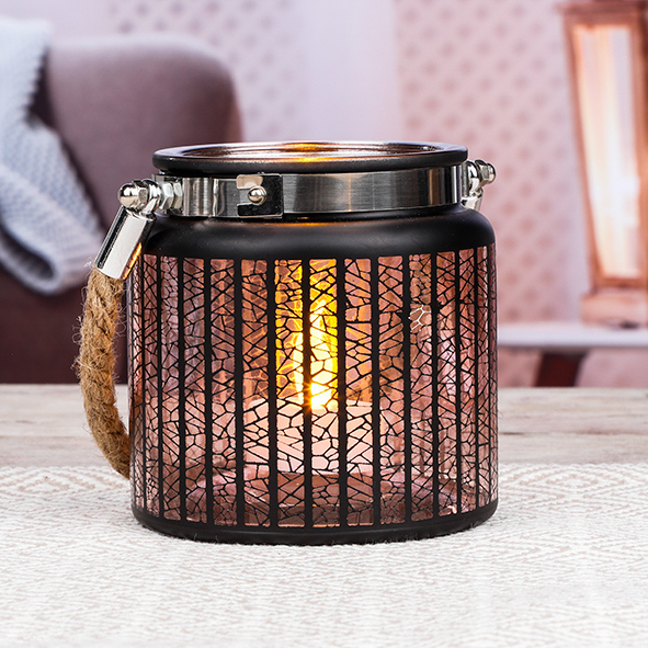 Glas Kerzenhalter mit Seilgriff