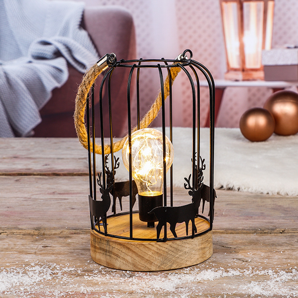 Metall Laterne Weihnachten mit LED