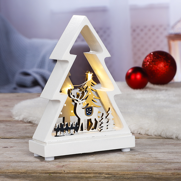 Holzweihnachtsbaum mit Figuren