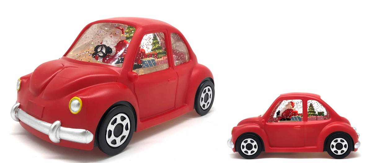 Deko Auto mit Weihnachtsmann