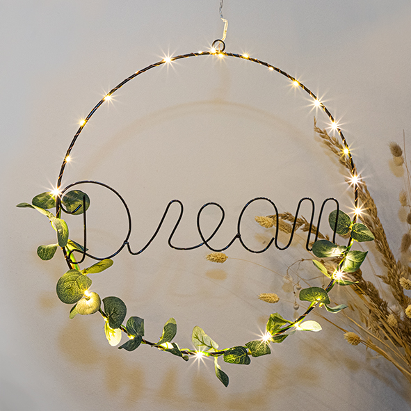 LED Metallring mit Schriftzug Dream