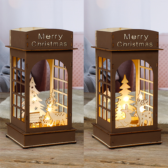 Tischleuchte Telefonzelle aus Holz