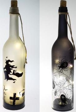 Halloweenflasche aus Glas (versch. Designs)