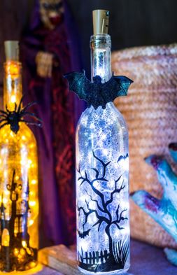 Halloweenflasche aus Glas (versch. Designs)