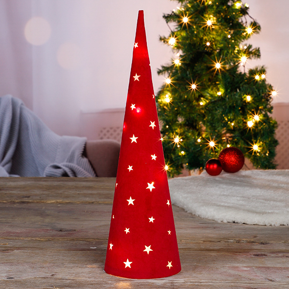 LED Pyramide mit Stoffbezug, ca. 37 cm