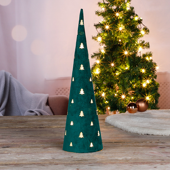 LED Pyramide mit Stoffbezug, ca. 47 cm